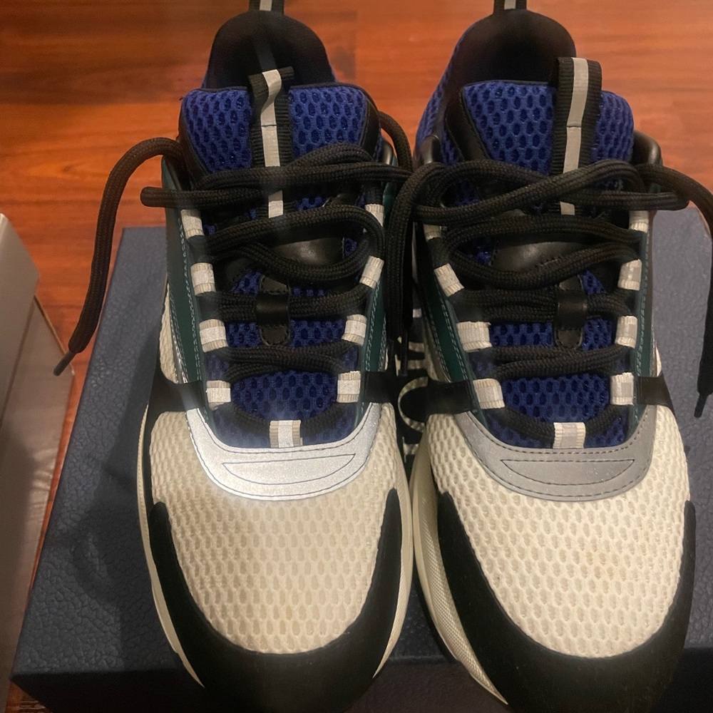 Dior Men's Sneakers in Blue, Black, and White
